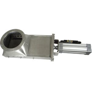Pneumatically operated stainless steel knife gate valve
