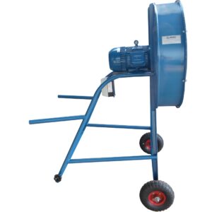 Side photo of fan with cart